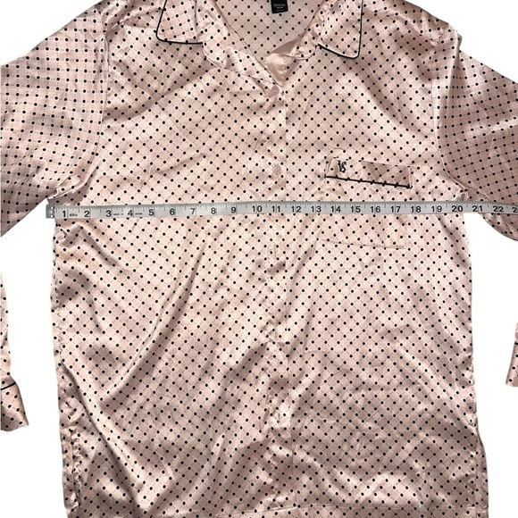 EUC Victoria’s Secret Black Polka Dot Long Sleeve Pink Pajama Pants Set Medium - Picture 5 of 15